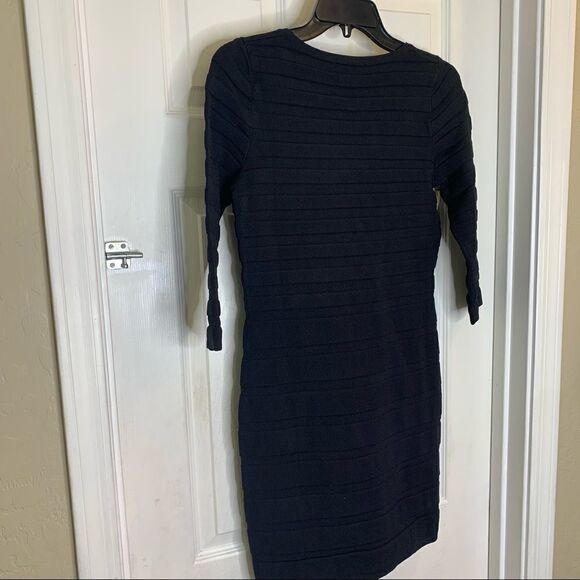 MNG Basics Black Ribbed Bodycon Sweater Dress Size M/8 - Picture 6 of 11